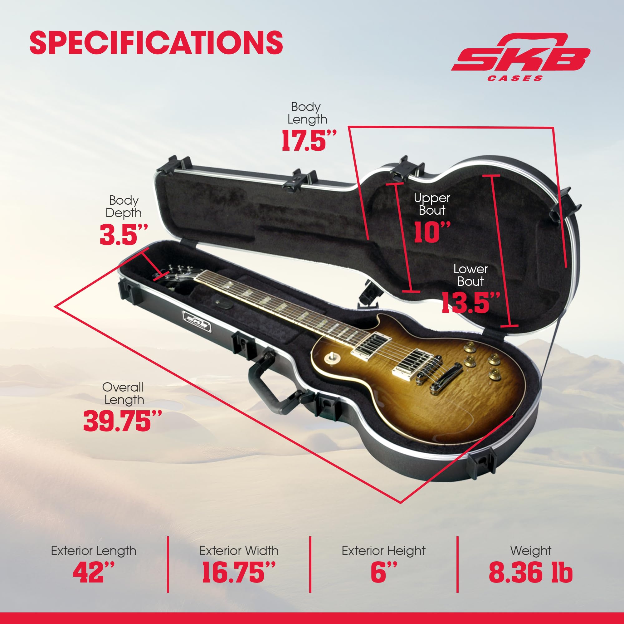 Amazon | SKB 56/LP CASE レスポール用ハードケース | エレキギター